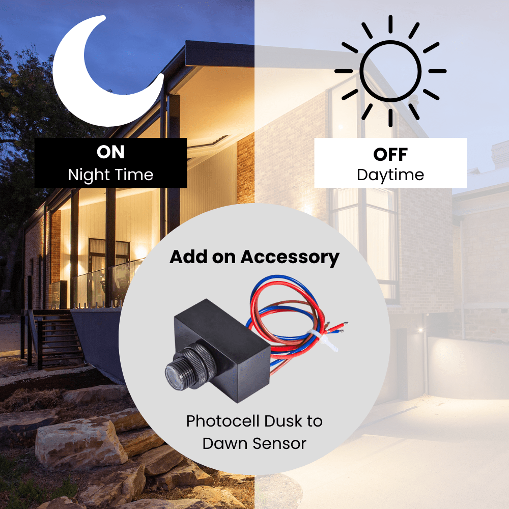 BALHAM Drum Bulkhead Light Fitting | LED 18W 1600lm | CCT Tri - Colour | IP65 | Black Eyelid | 3hr Emergency Function | Corridor Motion Sensor - LightHub Direct