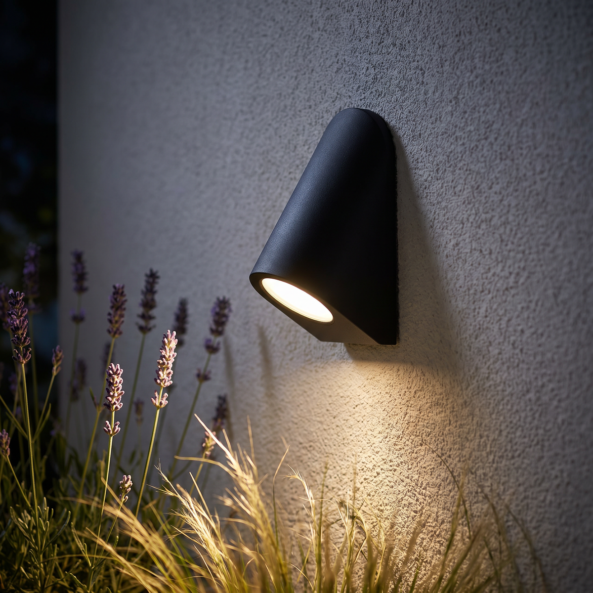 ZEVO Wedge Outdoor Down Wall Light | GU10 | IP44 | Black