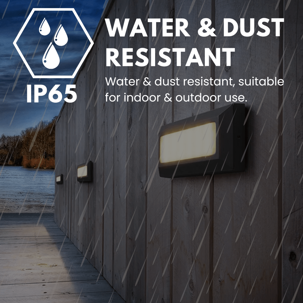 RADNOR Outdoor Surface Wall Brick Light | LED | IP65 | CCT Tri - Colour Switchable - LightHub Direct