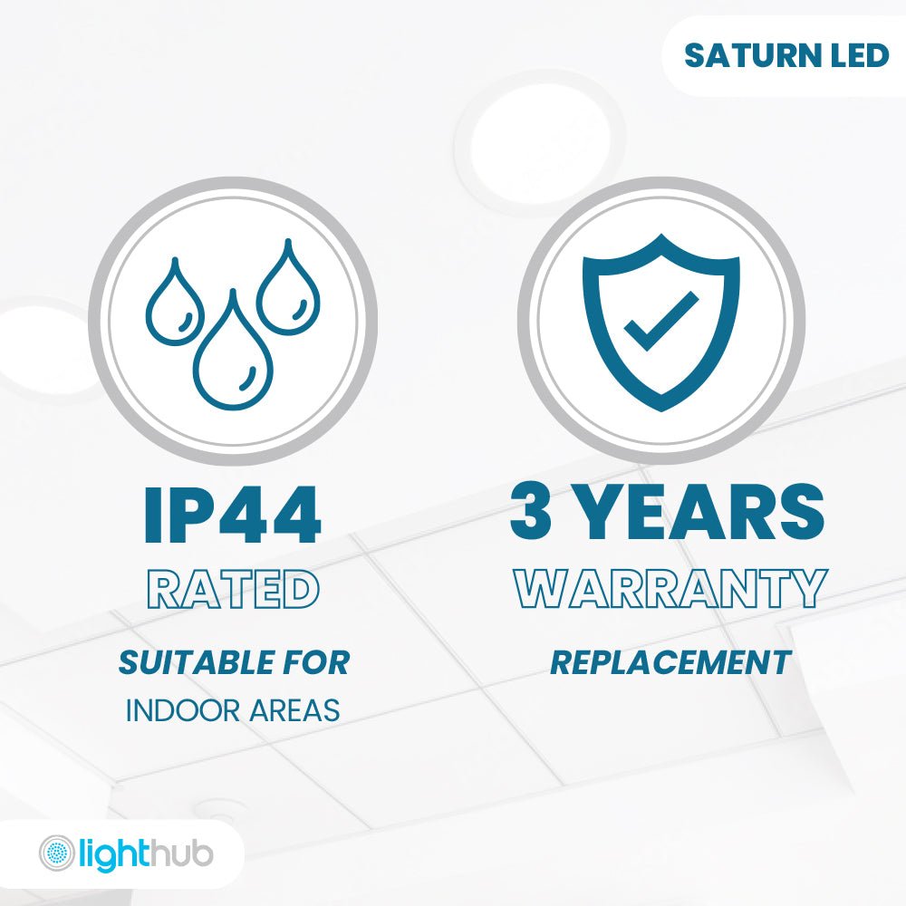 SATURN LED Recessed Round Dimmable Commercial Downlight Fitting | 20W 2130lm | CCT Tri - Colour | IP44 | Standard - LightHub Direct