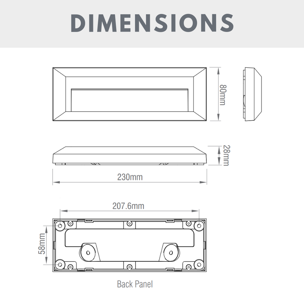 SEVERUS | Outdoor Surface Indirect Wall Brick Light | LED | IP65 | CCT Tri-Colour Switchable | Grey
