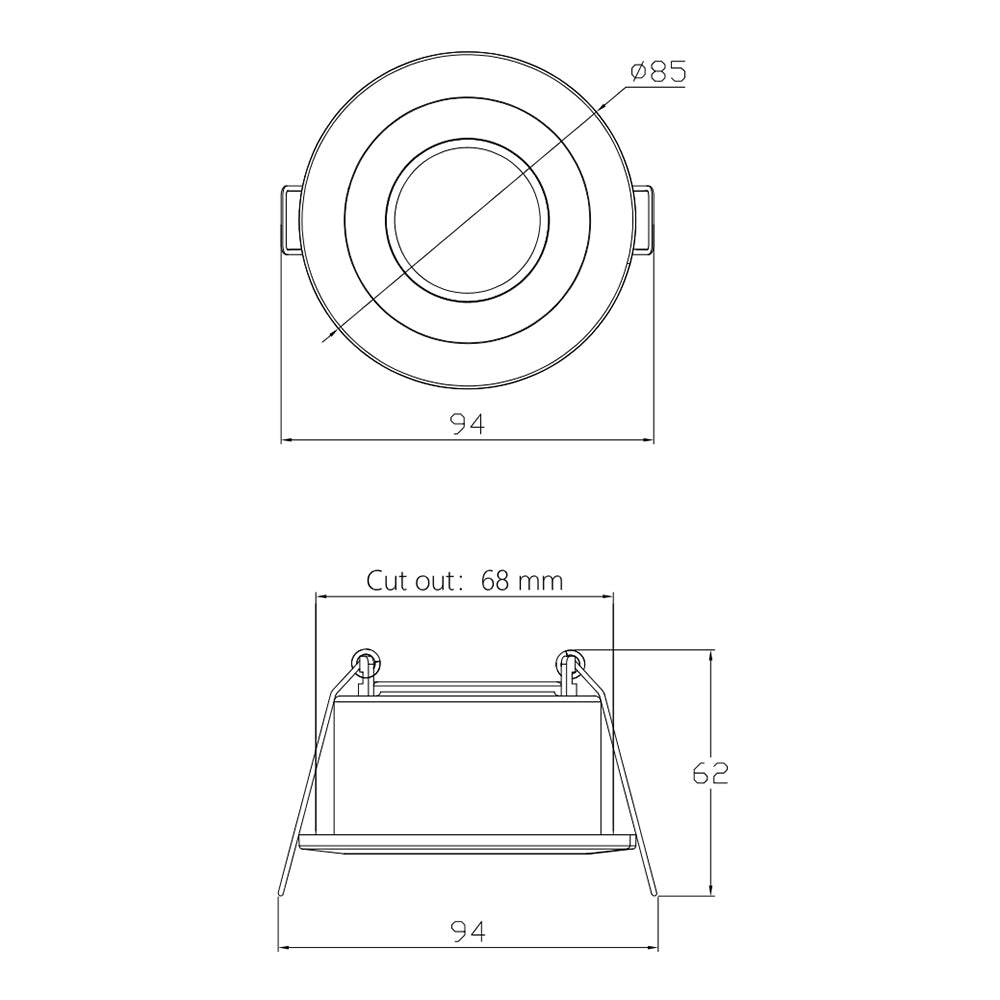 STRATA ECO | 3000K Warm White | LED Fire Rated Downlight | Dimmable 5W 600lm | IP65 | Copper