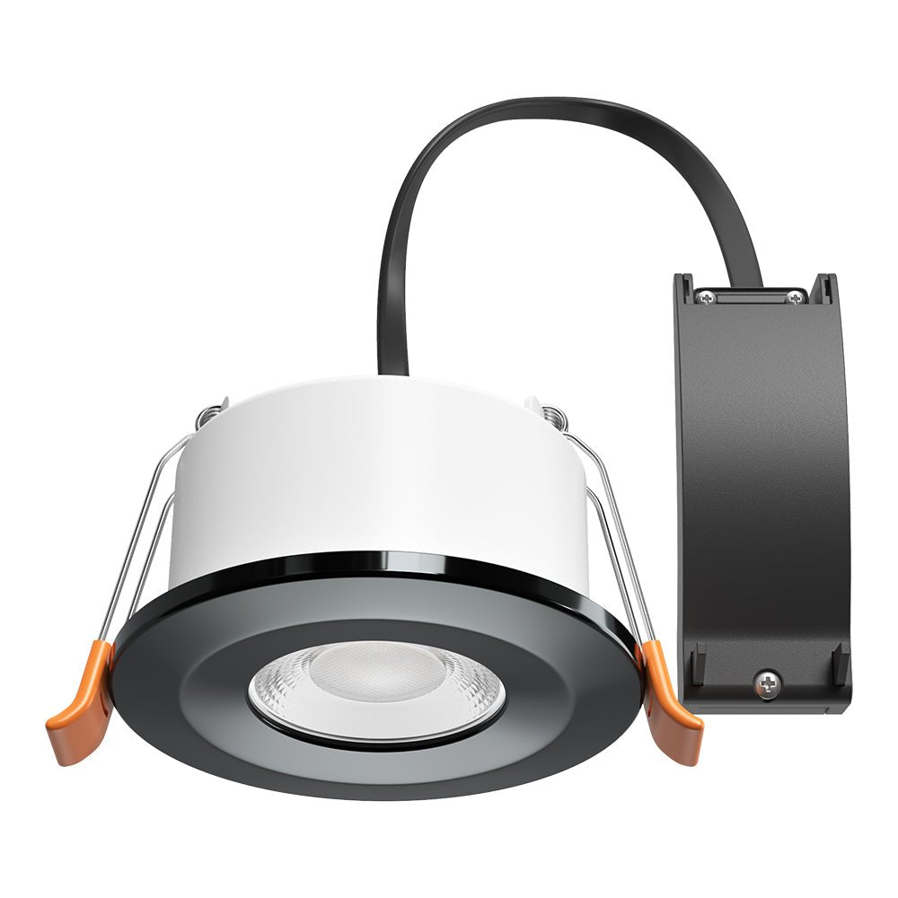 STRATA 5 | Tri - Colour CCT | LED Fire Rated Downlight | Dimmable 5W 600lm | IP65 | Black Nickel - LightHub Direct