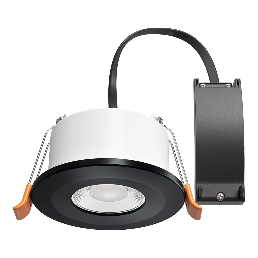 STRATA 5 | Tri - Colour CCT | LED Fire Rated Downlight | Dimmable 5W 600lm | IP65 | Black - LightHub Direct