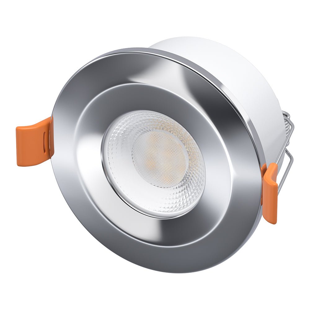 STRATA 5 | Tri - Colour CCT | LED Fire Rated Downlight | Dimmable 5W 600lm | IP65 | Polished Chrome - LightHub Direct