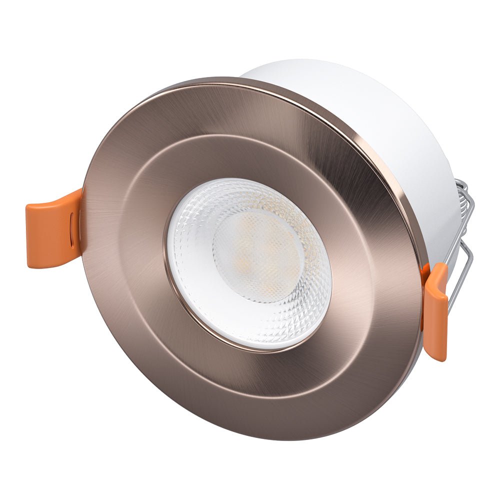 STRATA 5 | Tri - Colour CCT | LED Fire Rated Downlight | Dimmable 5W 600lm | IP65 | Copper - LightHub Direct