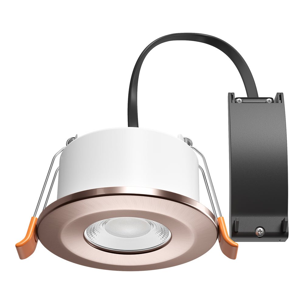 STRATA 5 | Tri - Colour CCT | LED Fire Rated Downlight | Dimmable 5W 600lm | IP65 | Copper - LightHub Direct