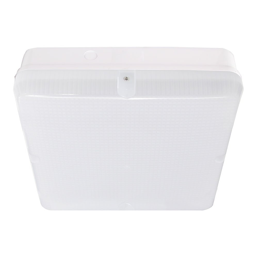STRATFORD Slim Bulkhead Light | LED Multi Wattage 1900lm | Tri - Colour CCT | IP65 | White | 3hr Emergency Function | Microwave Motion Sensor - LightHub Direct