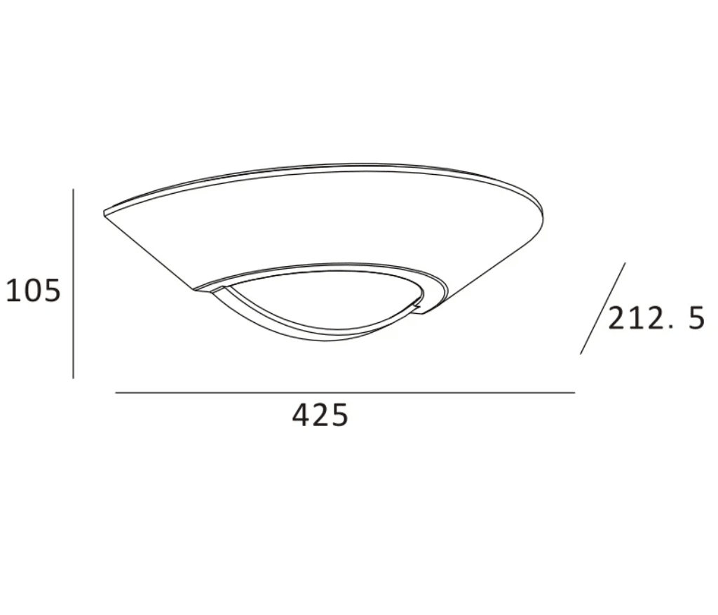 LEDBURY Half Moon Plaster Uplighter Fitting | E14 (SES) | Up Down Light Effect | 2700K Warm White Dimmable - LightHub Direct