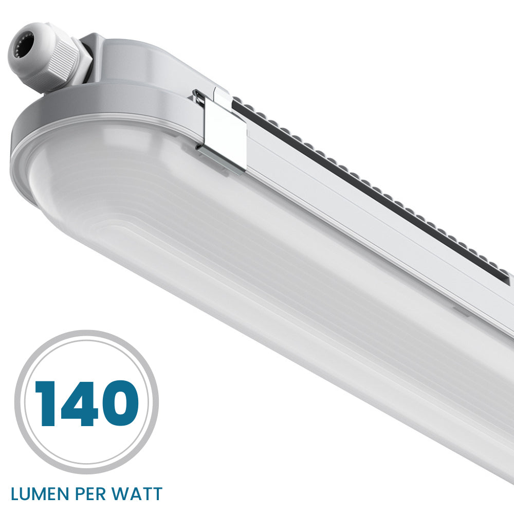 TORO Non-Corrosive LED Batten Light | 5ft High Lumen 7000lm | CCT Tri-Colour & Multi Wattage | IP65 | Standard