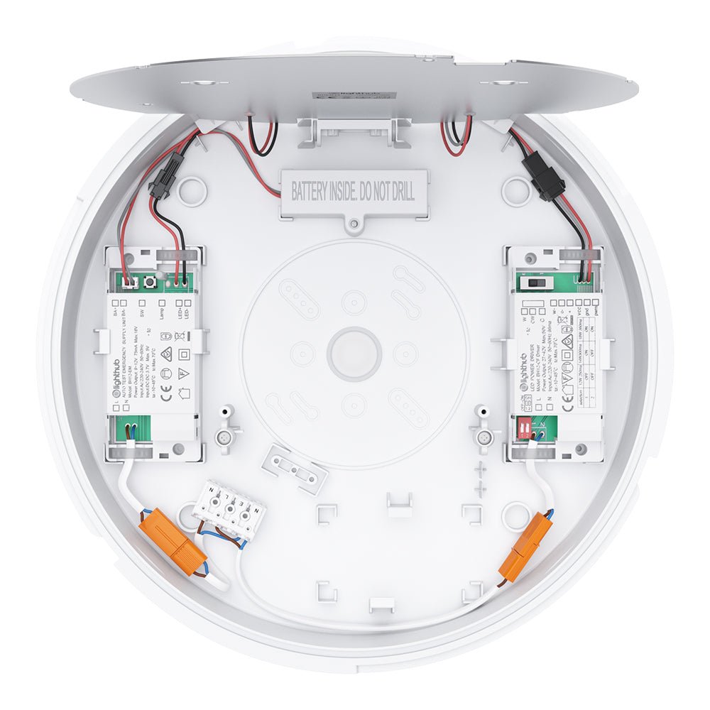 EUSTON TRINITY Slim Bulkhead Light | LED Multi Wattage 2160lm | Tri - Colour CCT | IP65 | 3hr Emergency - LightHub Direct