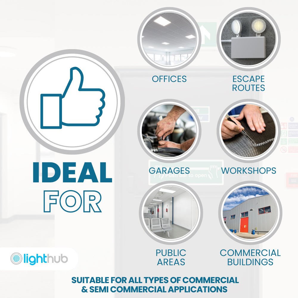 TWIN SPOT Wall Light | LED 4W 405LM | 4000K Cool White | IP20 | Non - Maintained | 3hr Emergency Function - LightHub Direct