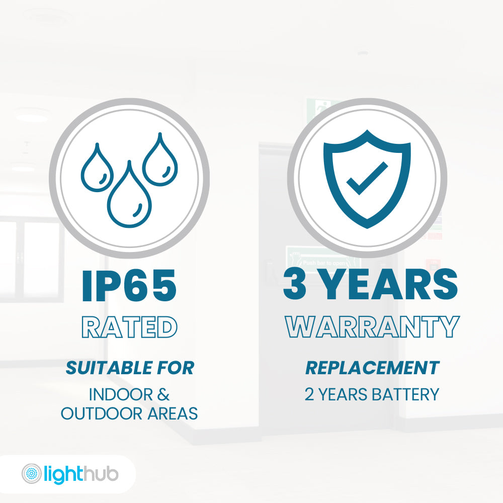Twin Spot Non Maintained Self Test Wall Light | LED 4W | 6500K Daylight | IP65 | 3hr Emergency