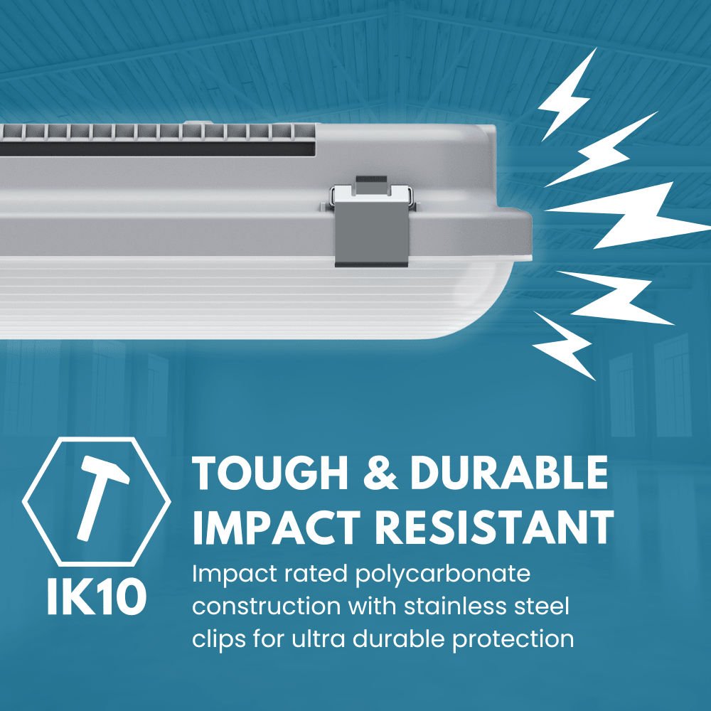 BANKSIDE Non - Corrosive LED Batten Light | 4ft Single 19W 2185lm | 4000K Neutral White | IP65 | Standard - LightHub Direct