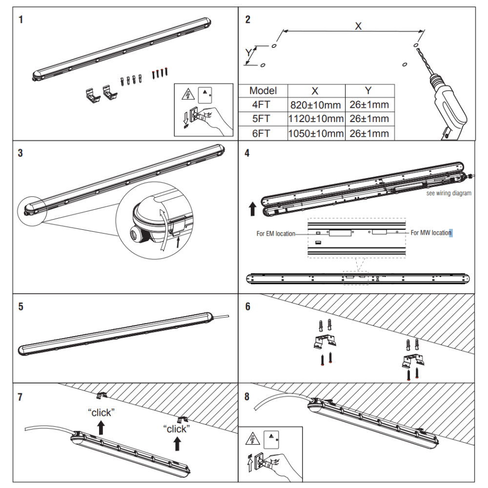 6 Trade Pack | TORO Non - Corrosive LED Batten Light | 5ft 3360lm | CCT Tri - Colour & Multi Wattage | IP65 | Standard - LightHub Direct