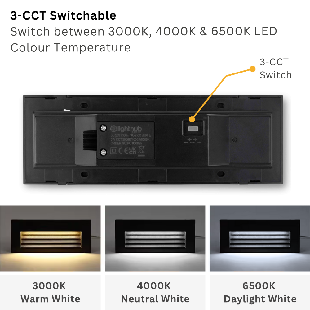 TYBURN Outdoor Indirect Surface Wall Brick Down Light | LED | IP65 | CCT Tri-Colour Switchable