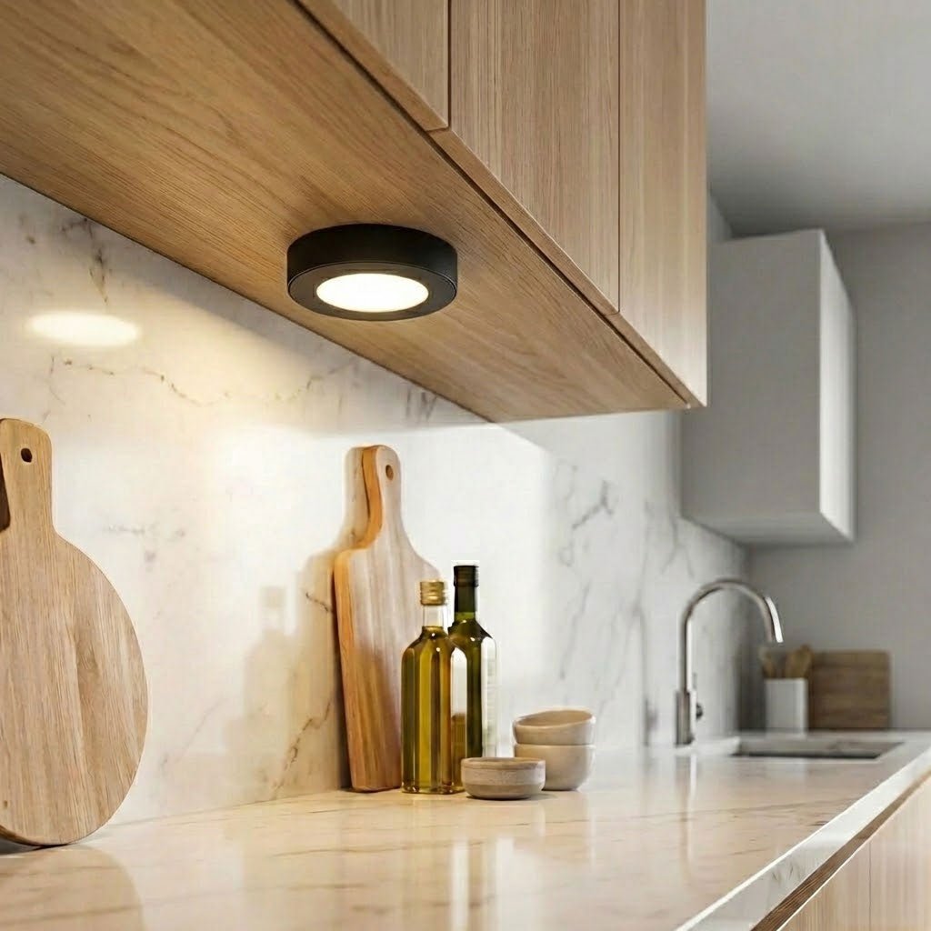 Round Under Cabinet Puck Light Ring for Recessed Fitting | Black - LightHub Direct