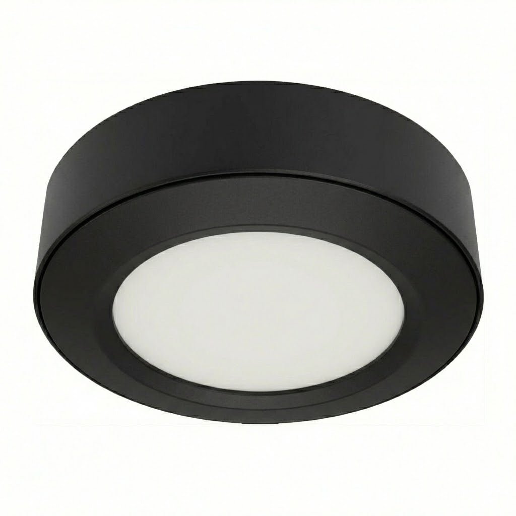 Round Under Cabinet Puck Light Ring for Recessed Fitting | Black - LightHub Direct