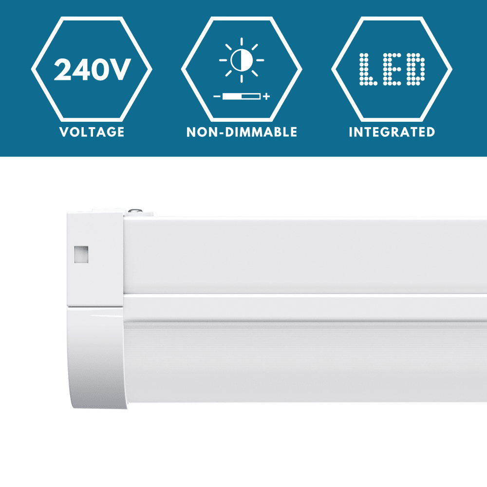 VALA LED Batten Light | 4ft High Lumen 5320lm | CCT Tri - Colour & Multi Wattage | IP20 | Corridor & Emergency Self Test - LightHub Direct