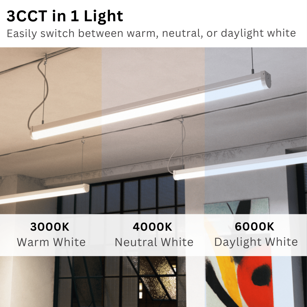 VALA LED Batten Light | 4ft High Lumen 5320lm | CCT Tri - Colour & Multi Wattage | IP20 | Corridor & Emergency Self Test - LightHub Direct