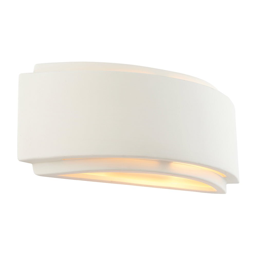 GIANNA Curved Stepped Ceramic Uplighter Fitting | E14 (SES) | Up Down Light Effect - LightHub Direct