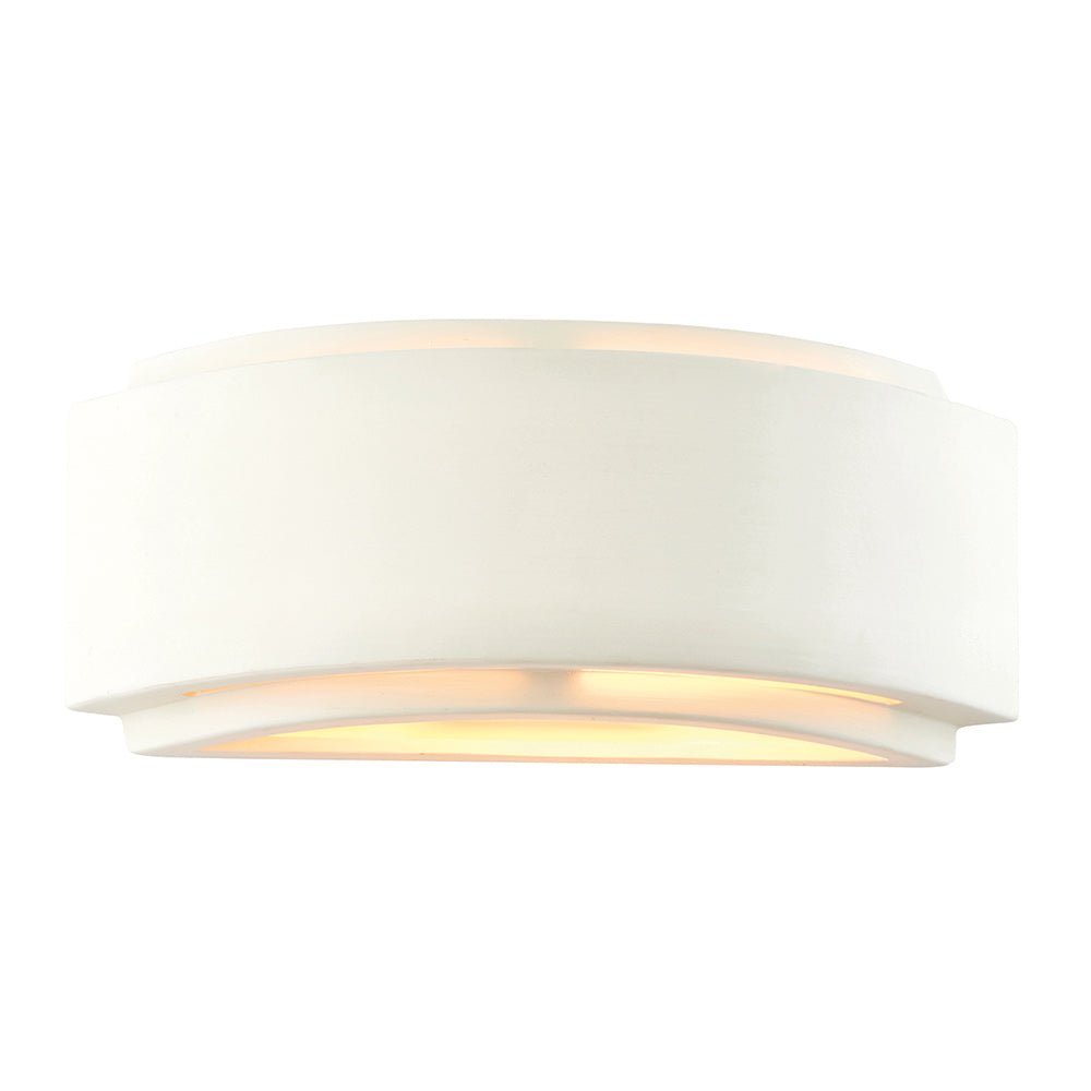 GIANNA Curved Stepped Ceramic Uplighter Fitting | E14 (SES) | Up Down Light Effect - LightHub Direct