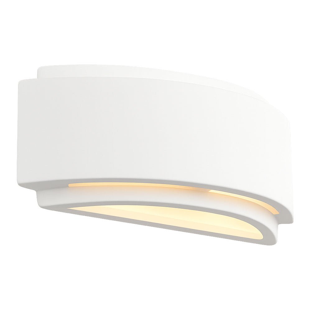 GIANNA Curved Stepped Ceramic Uplighter Fitting | E14 (SES) | Up Down Light Effect - LightHub Direct