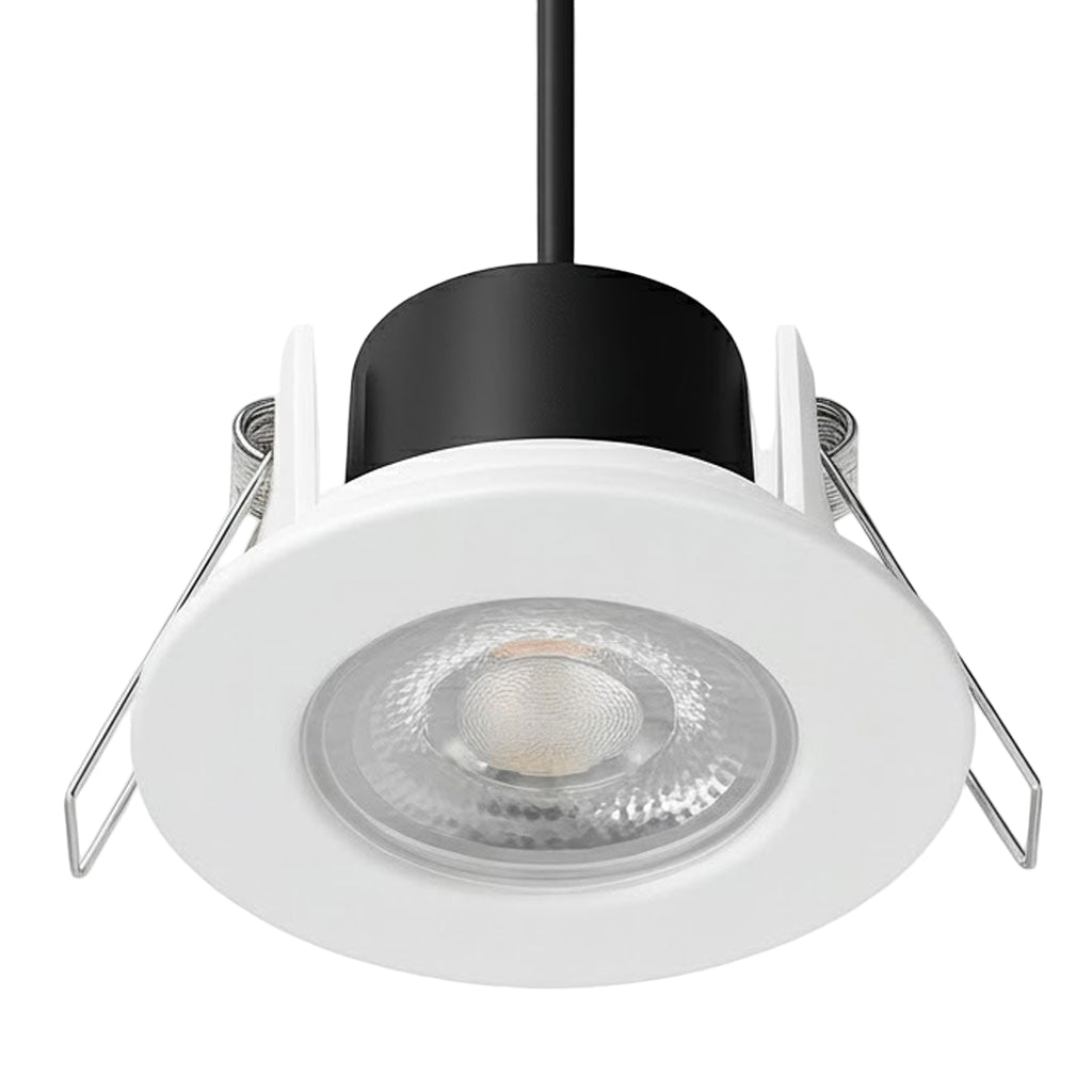 Trade 10 Pack | Fire Rated Dimmable Downlight Fitting | LED 5W 480lm | 3000K Warm White | IP65 | White