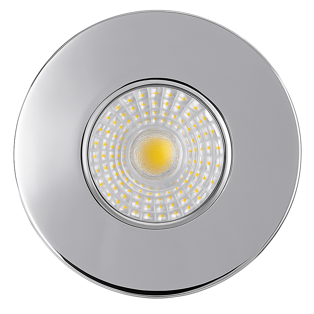 ONYX | Quad - Colour CCT | LED Fire Rated Downlight | Dimmable 7W 750lm | IP65 | Polished Chrome - LightHub Direct