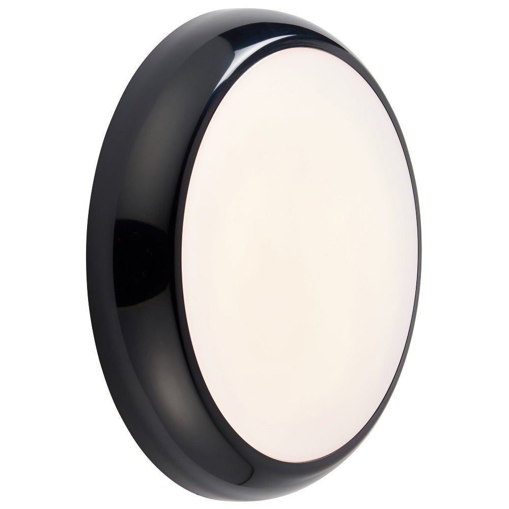 ACTON CCT Slim Bulkhead Light Fitting | LED Multi Wattage 1800lm | CCT Tri - Colour Switchable | IP65 | Black | 3hr Emergency Function - LightHub Direct