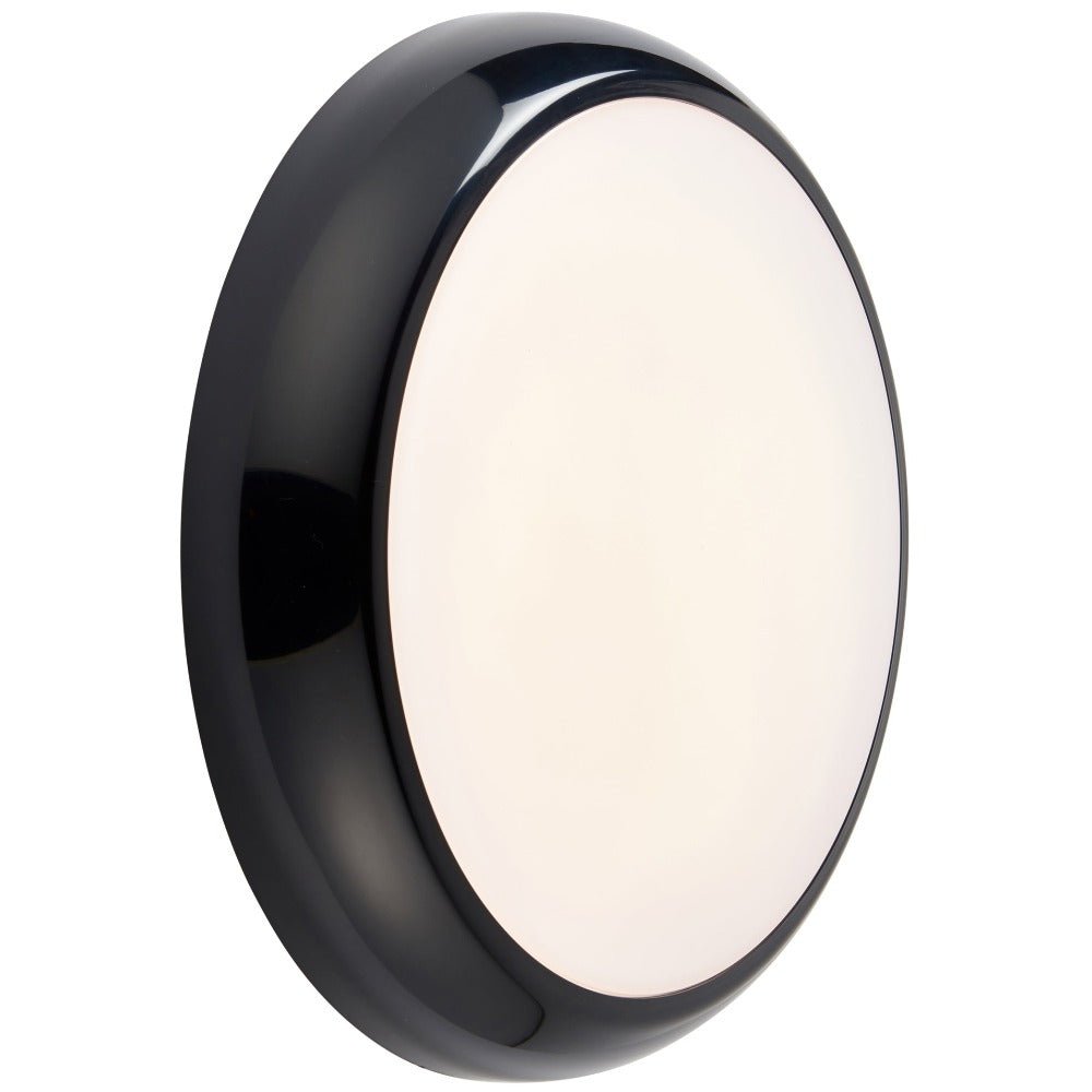 ACTON CCT Slim Bulkhead Light Fitting | LED Multi Wattage 1800lm | CCT Tri - Colour Switchable | IP65 | Black | Microwave Motion Sensor - LightHub Direct