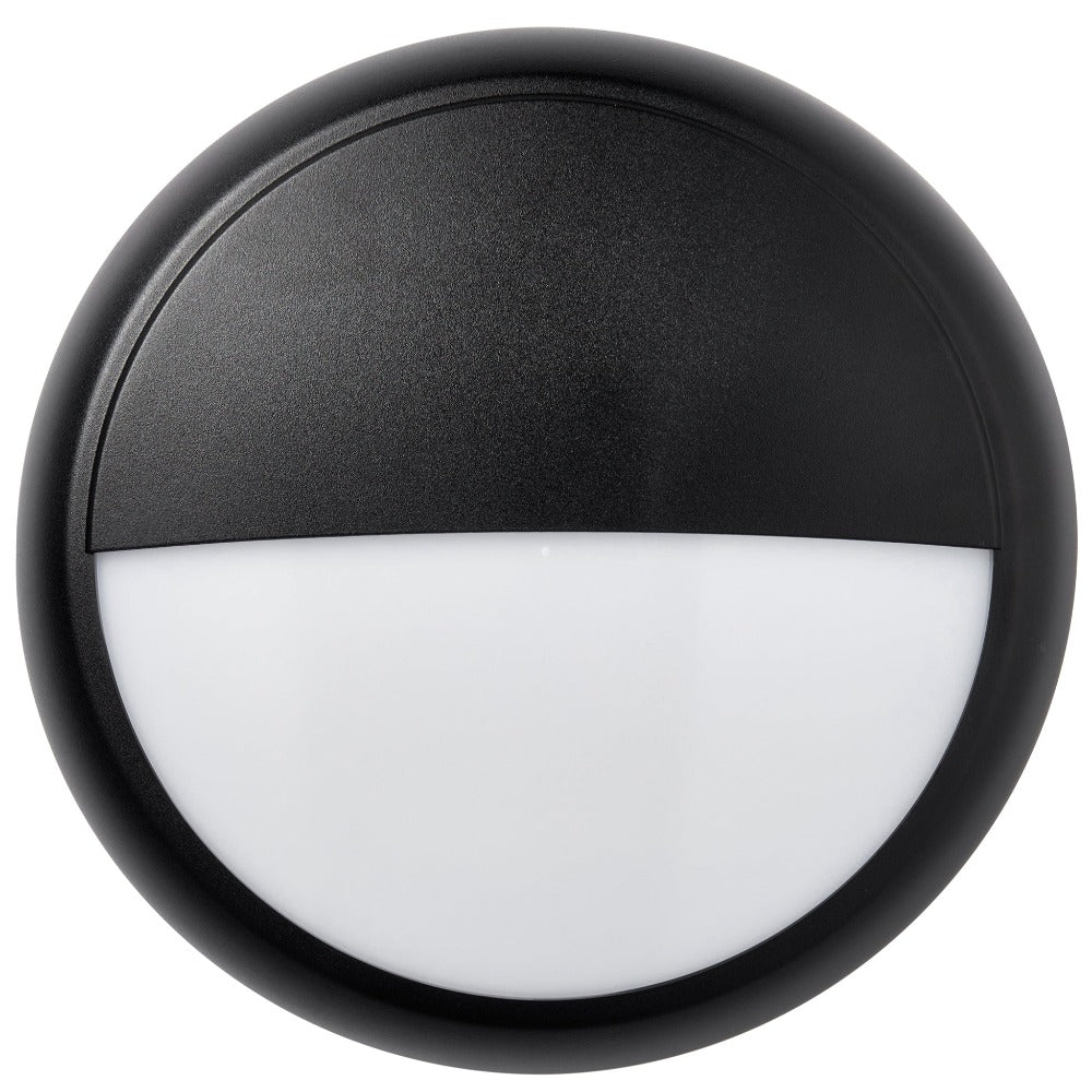 ACTON CCT Slim Bulkhead Eyelid Light Fitting | LED Multi Wattage 1800lm | CCT Tri-Colour Switchable | IP65 | Black | 3hr Emergency Function | Microwave Motion Sensor