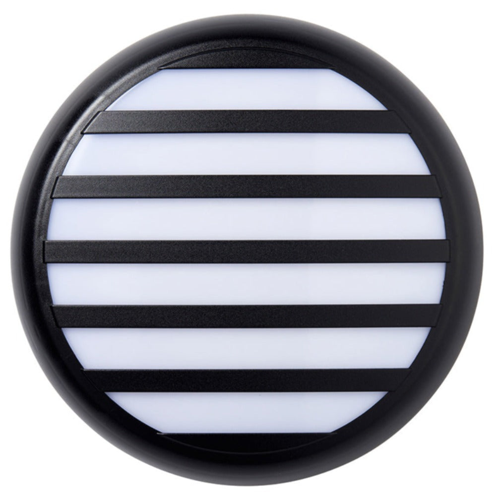 ACTON CCT Slim Bulkhead Grill Light Fitting | LED Multi Wattage 1800lm | CCT Tri-Colour Switchable | IP65 | Black | 3hr Emergency Function