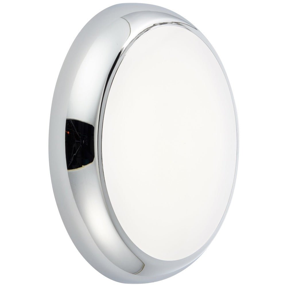 ACTON CCT Slim Bulkhead Light Fitting | LED Multi Wattage 1800lm | CCT Tri - Colour Switchable | IP65 | Chrome | Microwave Motion Sensor - LightHub Direct