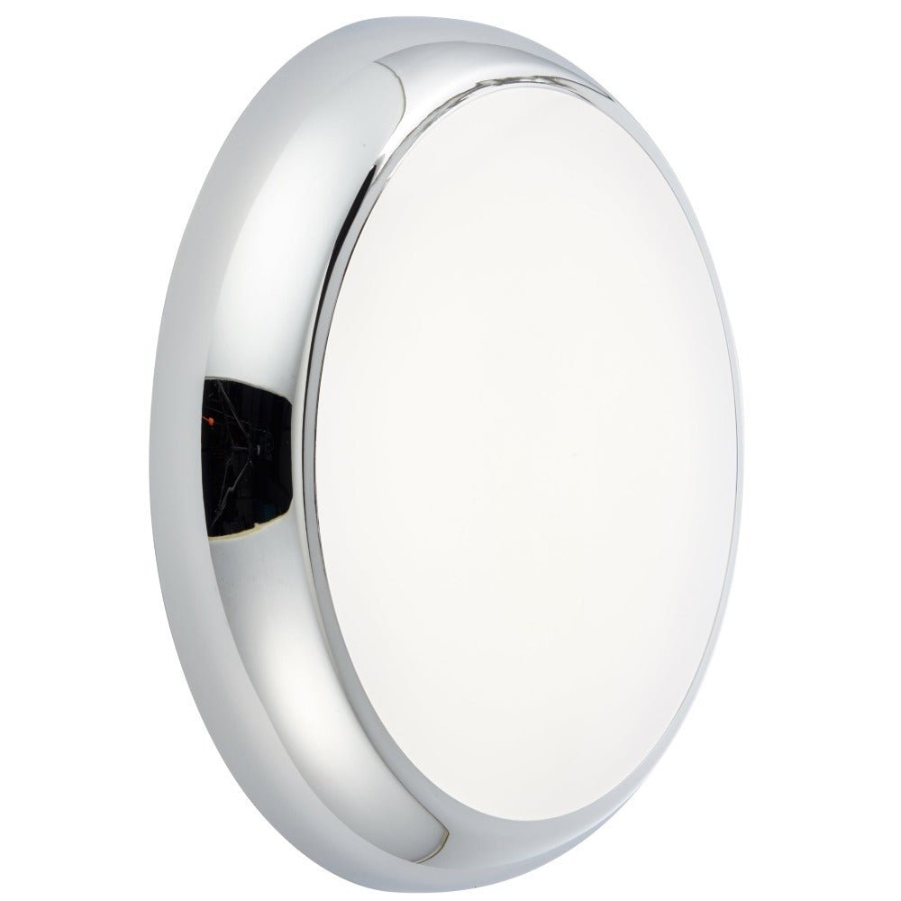 ACTON CCT Slim Bulkhead Light Fitting | LED Multi Wattage 1800lm | CCT Tri - Colour Switchable | IP65 | Chrome | Standard - LightHub Direct