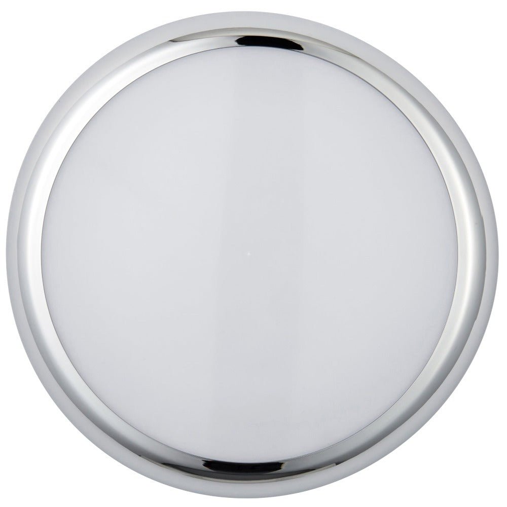 ACTON CCT Slim Bulkhead Light Fitting | LED Multi Wattage 1800lm | CCT Tri - Colour Switchable | IP65 | Chrome | 3hr Emergency Function | Microwave Motion Sensor - LightHub Direct