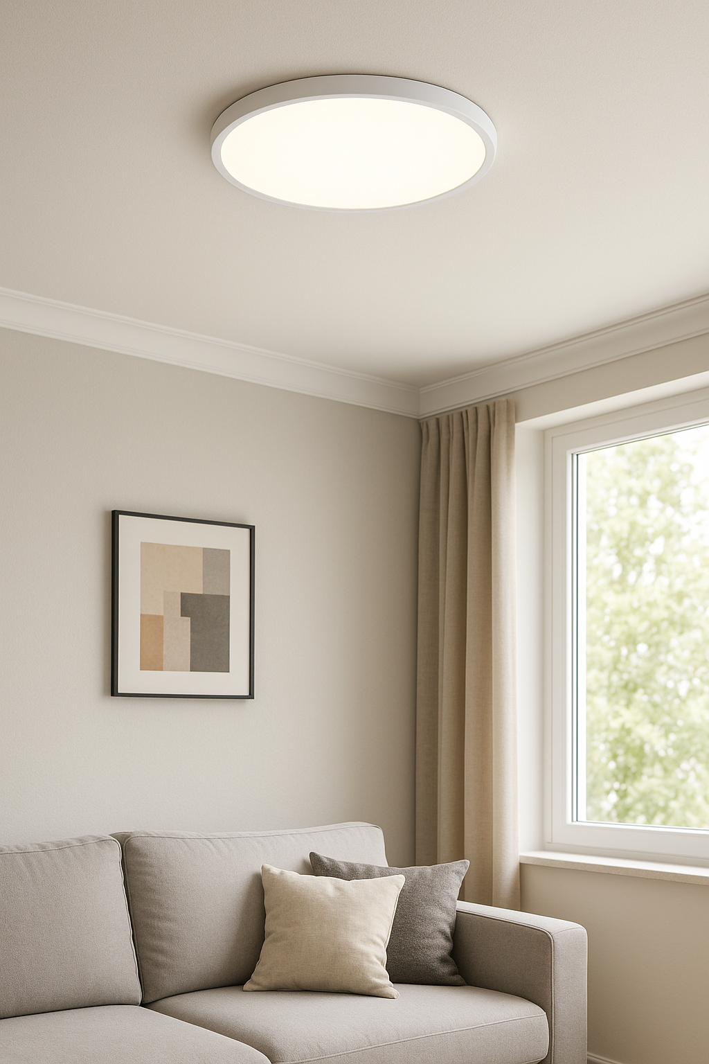 CCT Slim Low Profile Circular Flush Ceiling Corridor Bathroom Kitchen Light | 12W LED 1200lm | IP54 | White