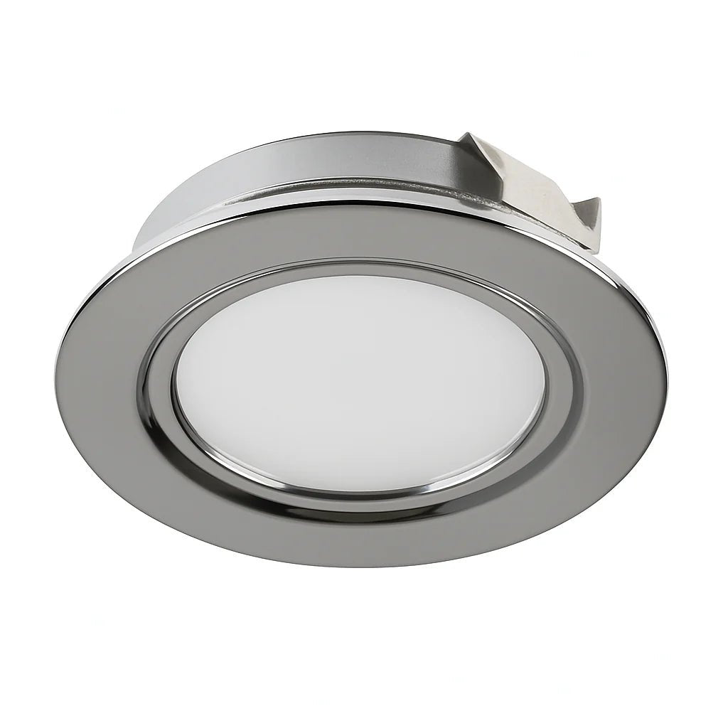 Mini Recessed Under Cabinet LED Downlight | LED 1.5W 12V | IP20 | 6500K Daylight White | Polished Chrome - LightHub Direct
