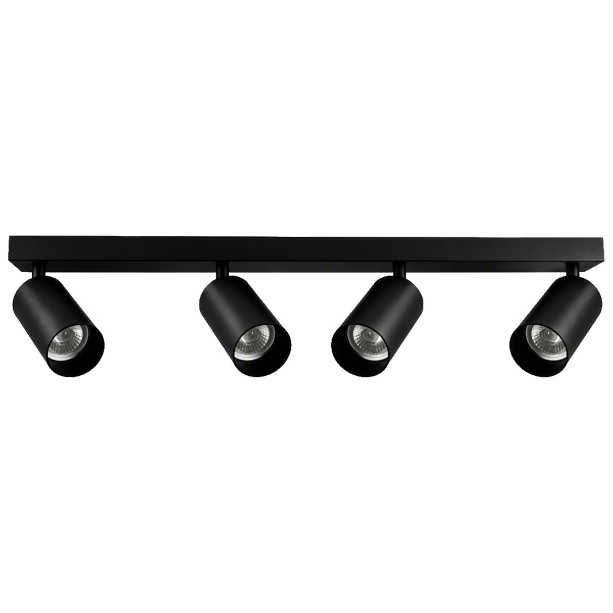 Matt Black Quad Head GU10 Bar Spotlight | 4 x GU10 | Adjustable Heads | IP20