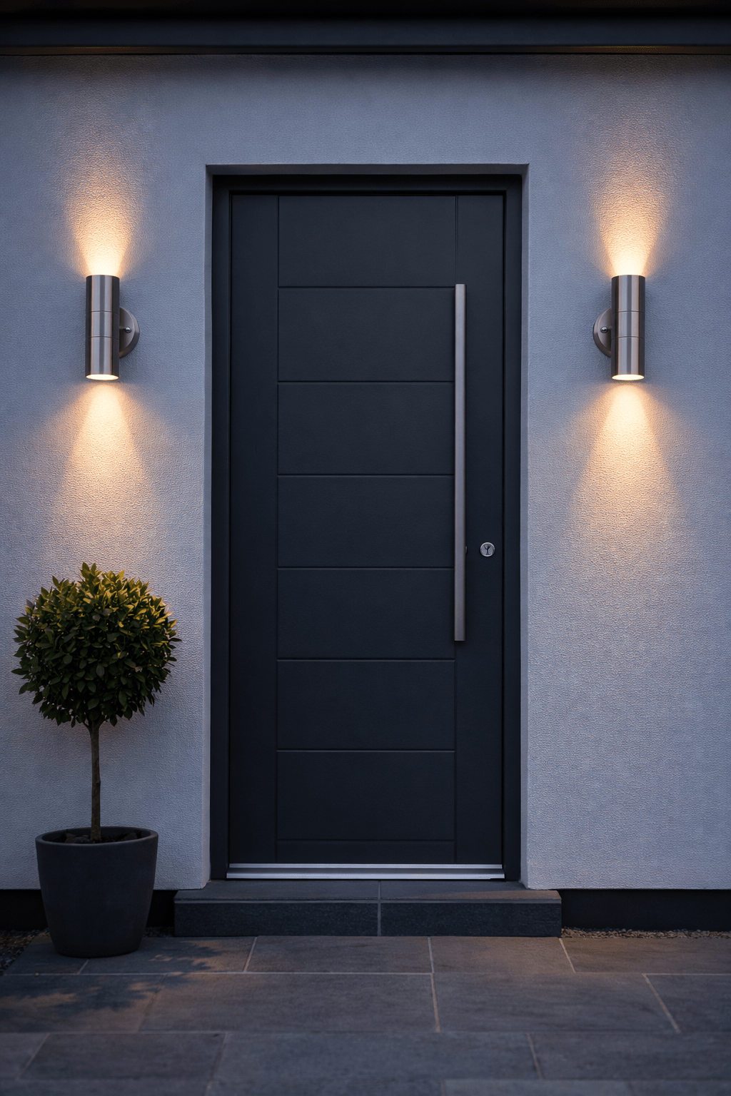 Up/Down Outdoor Wall Light | GU10 IP44 | Brushed Stainless Steel - LightHub Direct