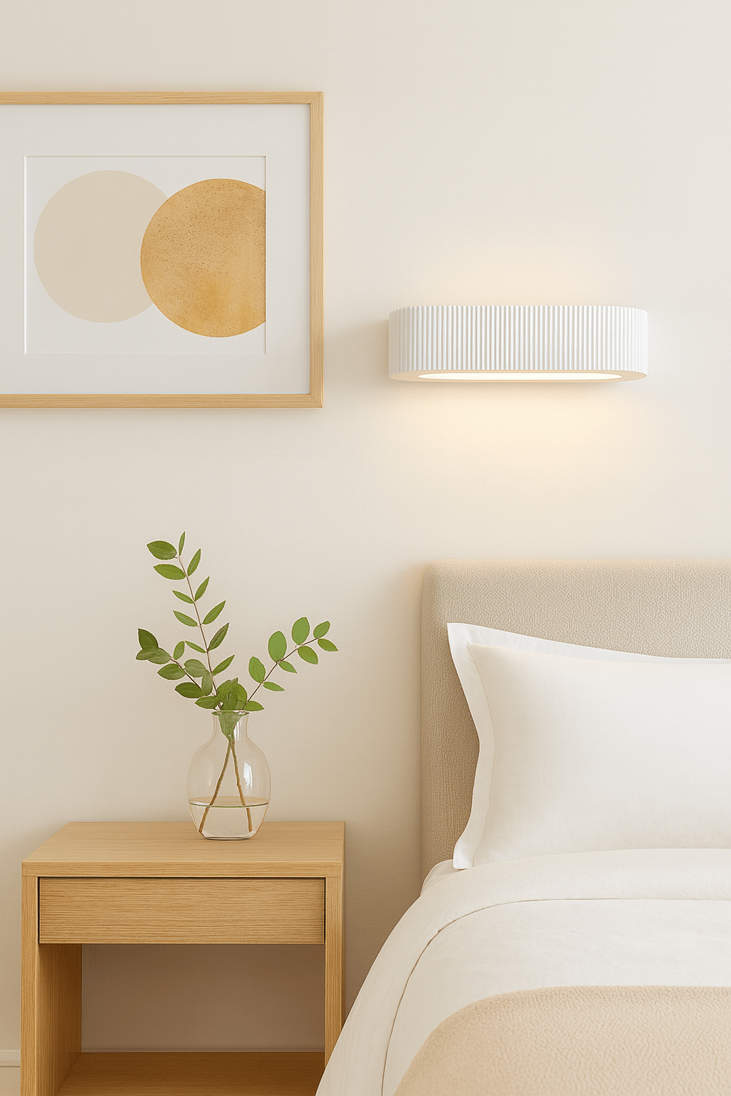 MELBURY LED Half Moon Paintable Plaster Wall Uplighter Light | E14 SES | Up Down Light Effect | 2700K Warm White Dimmable - LightHub Direct