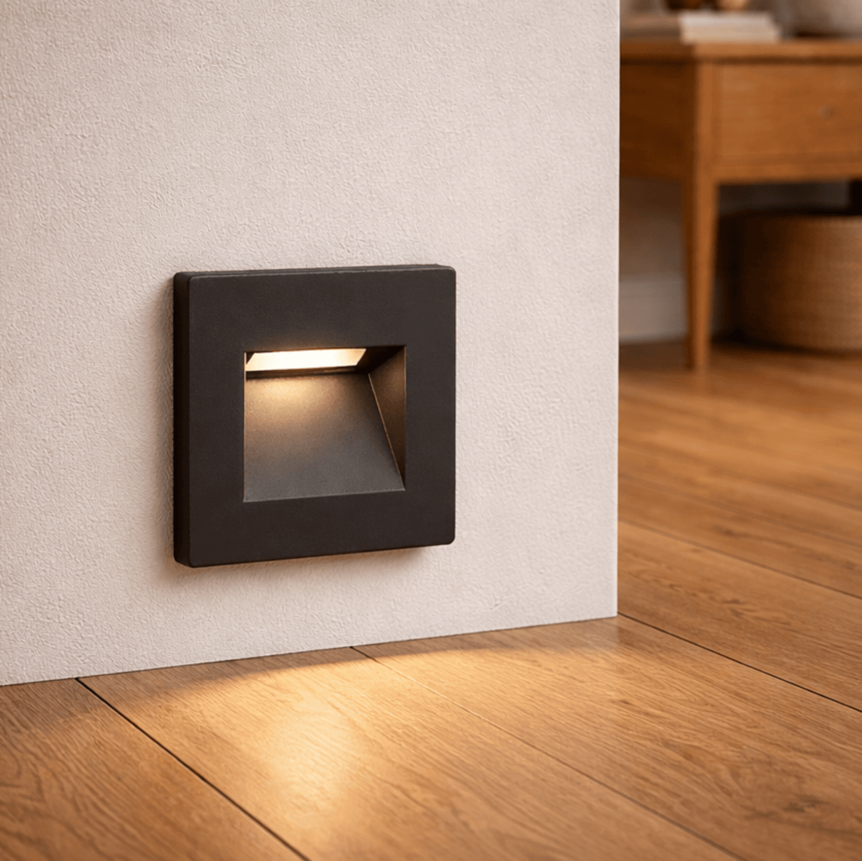 Recessed Indirect Square Wall Step Brick Stair Light for Indoor / Outdoor | LED CCT 1.5W | IP65 | 3000K, 4000K & 6500K | Black - LightHub Direct