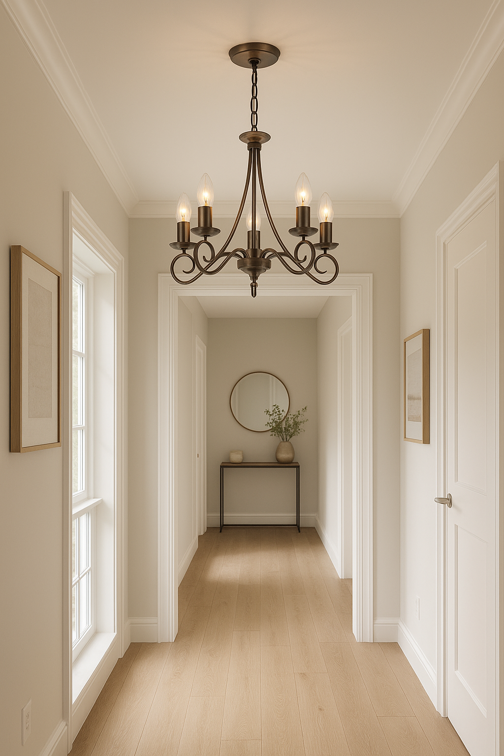 5 Arm Candle Light Ceiling Pendant Semi Flush Fitting | E14 | Antique Silver