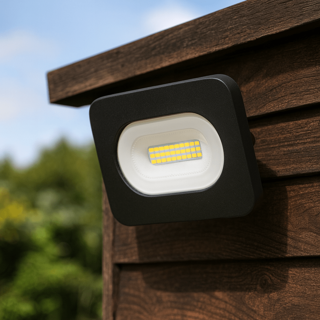 LED Mains Slim Flood Security Light | 50W 4000lm 4000K | IP65 | Black - LightHub Direct