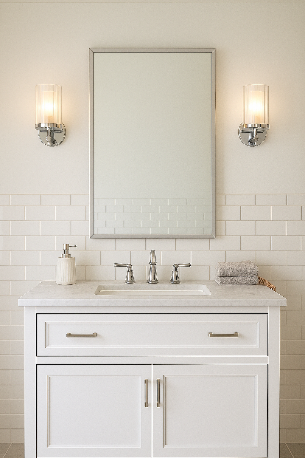 Bathroom Light Wall Semi-Flush Fitting with Ridged Clear Glass Shade | G9 IP44 | Chrome