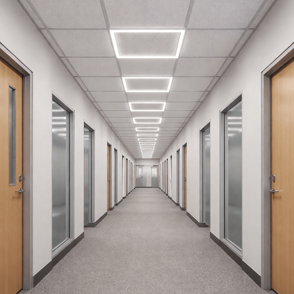 LED 600x600mm | Recessed Frame Light Panels | 4000K Neutral White | 40W 4000lm | Office Ceiling | White - LightHub Direct