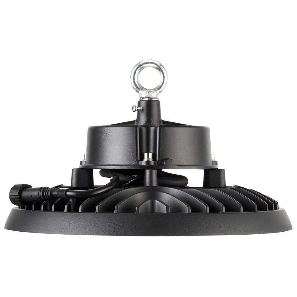 HELIOS Highbay Industrial Ceiling Light for Warehouses & Commercial | LED 100W 14000lm | 4000K Neutral White | IP66 | Black - LightHub Direct