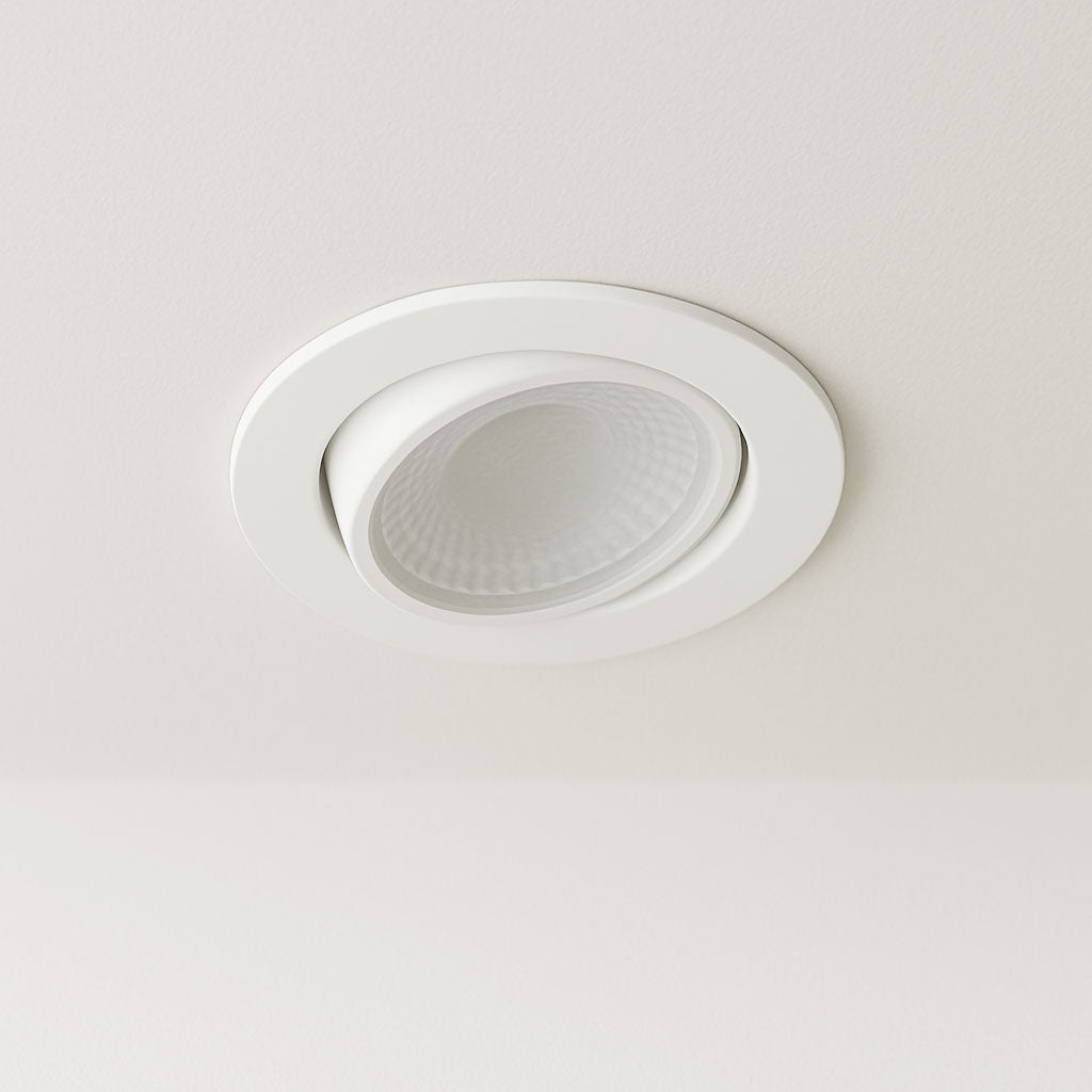 Fire Rated Dimmable Tilt Adjustable Downlight | LED 5W 480lm | 3000K Warm White | IP65 | White