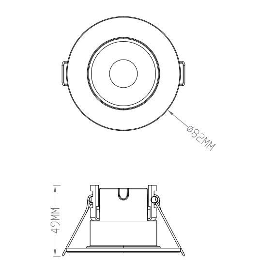CCT Fixed Plaster-in Trimless Round Dimmable Downlight | LED 6W | White | 3000K,4000K & 6500K | 10 PACK