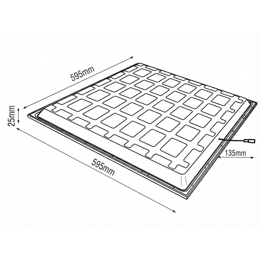 30W 600x600mm LED Panel | 3-in-1 CCT Selectable | Dimmable | IP40 | Office Ceiling Light